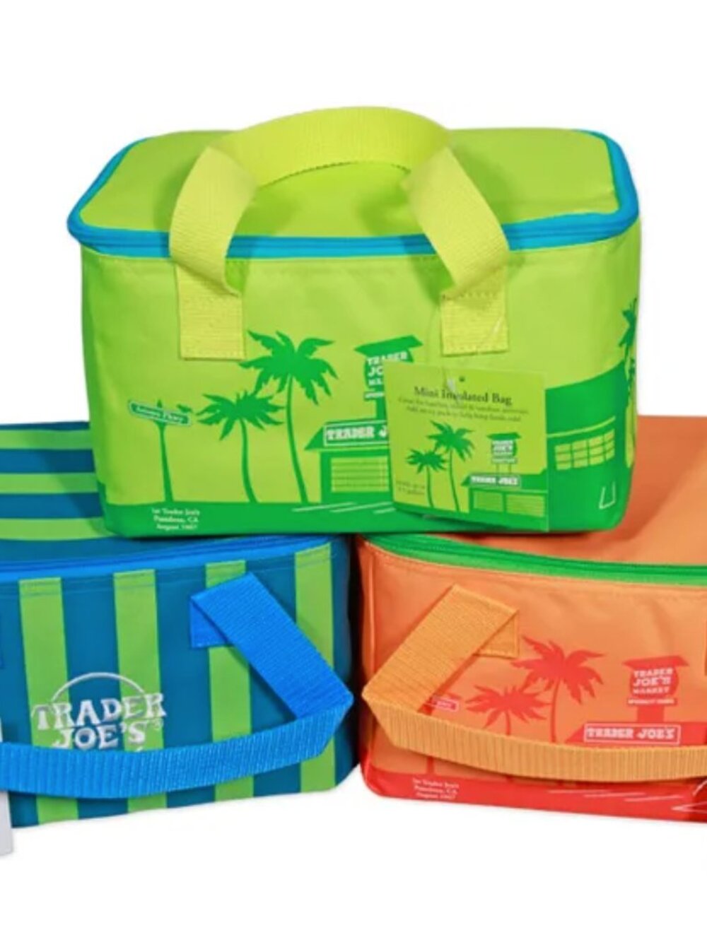 Trader Joe's *Summer Release* Insulated Tote Lunch Bag - Lime Green